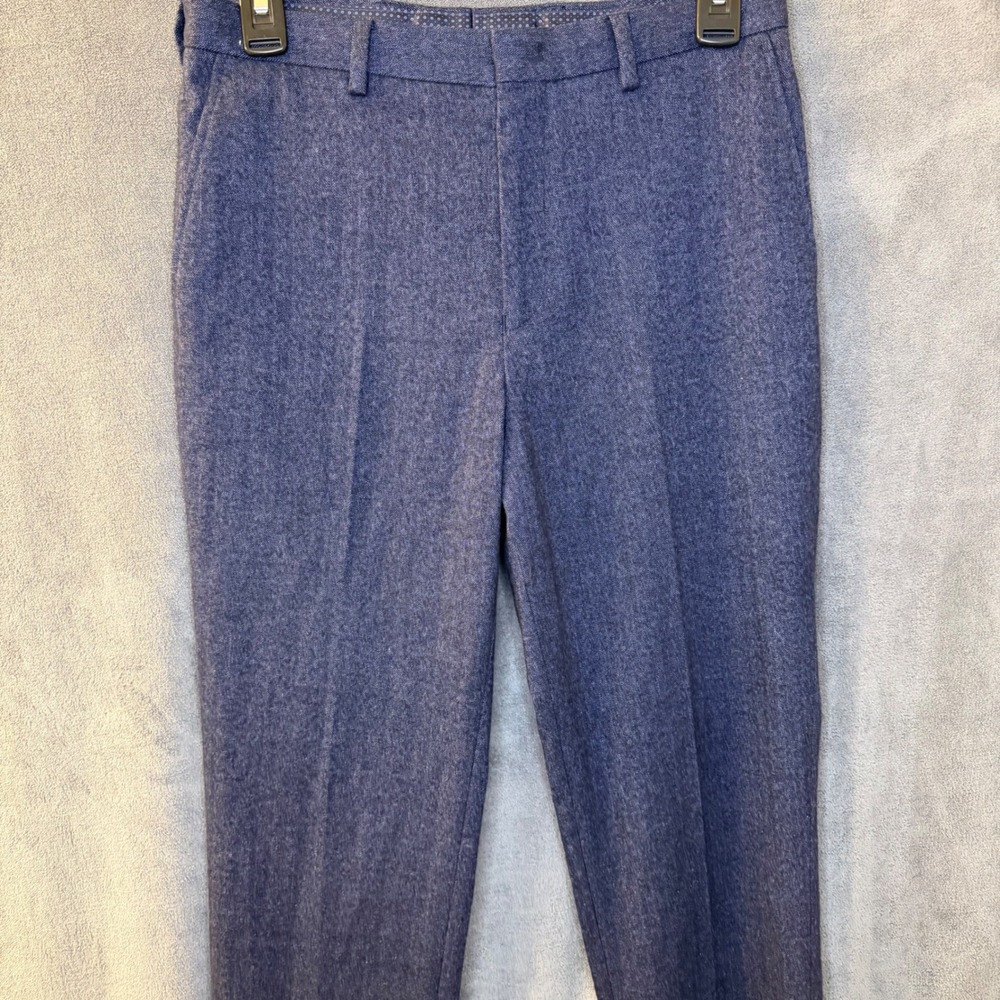 Banana Republic Blue Herringbone Dress Pants Slim Fit Trousers Size 16R